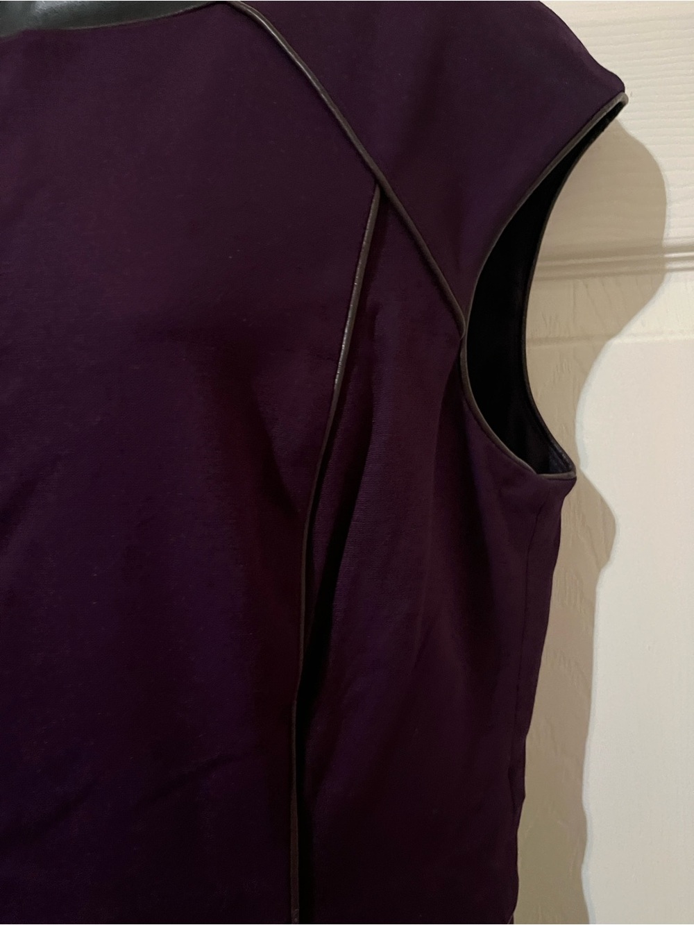 Lauren Ralph Lauren Sleeveless Purple Sheath Dress with Black Piping